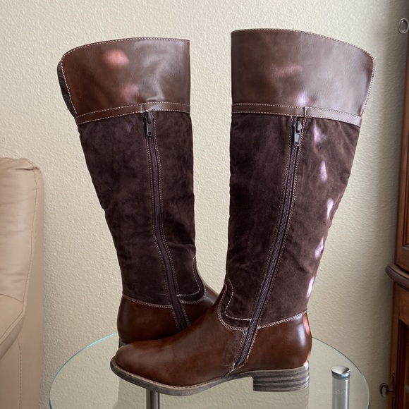 🎉🌸💖 HOST PICK 💖🌸🎉 BRAND NEW - Samantha Mixed Suede Brown Boots size 6M - Picture 8 of 13